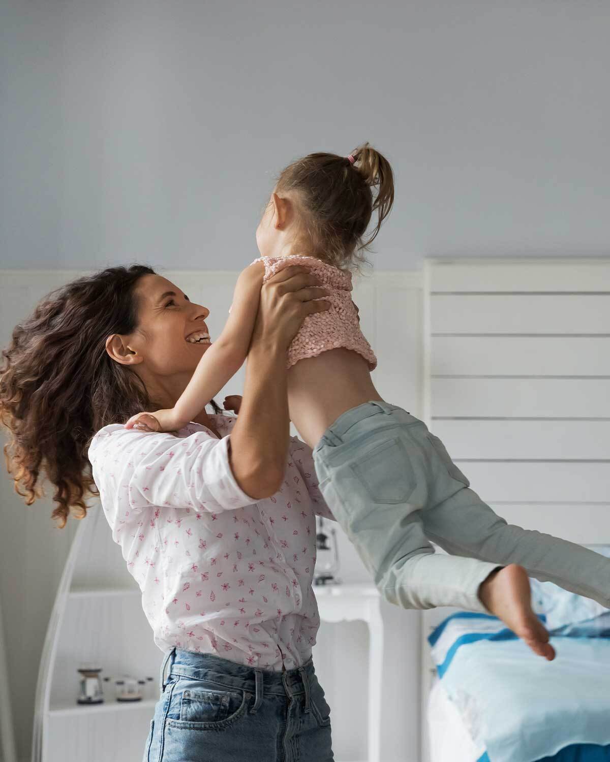 Mother and child enjoying a healthy active life