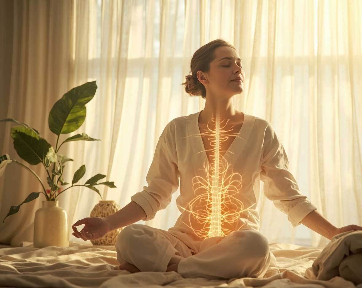 Nervous system balance illustration showing sympathetic and parasympathetic activity