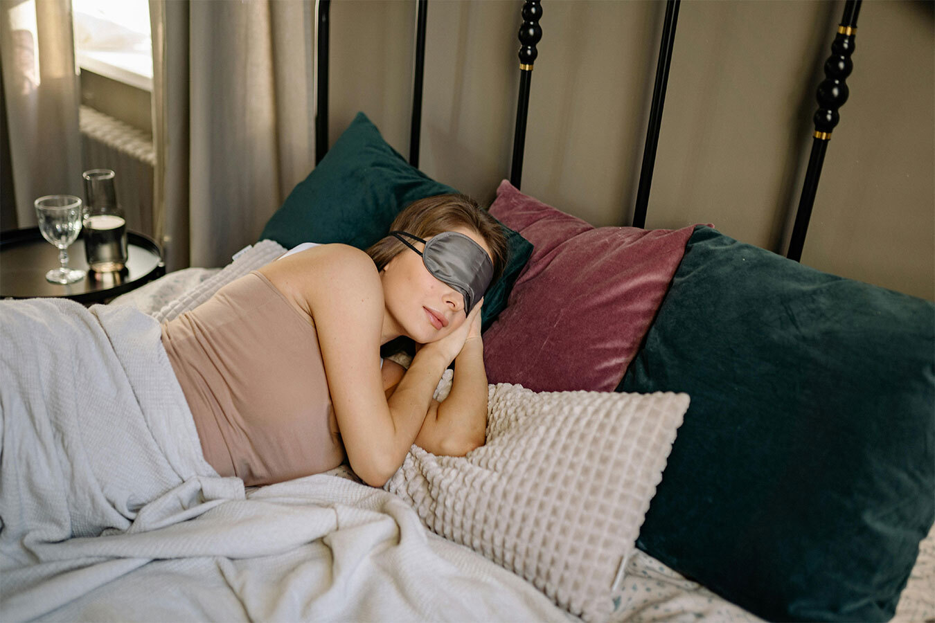 woman sleeping in her bed