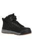 Hard Yakka 3056 Lace Up, Zip Sided, Wide Toe Steel Cap Work Boots in Black Leather (Y60201)