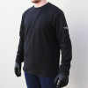 Wearing Johnny Reb Hume Long Sleeve Protective Tee with KEVLAR¬Æ Lining in Black Cotton (JRK10012)