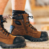 Wearing Blundstone 983 Lace Up Zip Sided Steel Cap Safety Boot in Crazy Horse Leather (983)