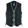 Johnny Reb Springbrook Leather Vest with Black and White Braided Leather Edging. (JRV10034)