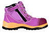 Otway Eureka Womens Soft Toe Zip sided Work Boots in Purple (OW0109)