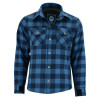 Front View Johnny Reb Waratah Kevlar¬Æ Lined Protective Shirt In Navy Blue and Blue Check (JRS10018)