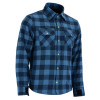 Angle View Johnny Reb Waratah Kevlar¬Æ Lined Protective Shirt In Navy Blue and Blue Check (JRS10018)