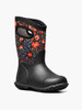 Angle View BOGS York Kids Pull On Insulated Gumboots with Handles in Black Multi (972734-011)