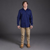 Wearing KingGee Workcool 2 Long Sleeve Shirt in Navy (K14820 NAV)