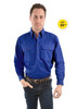 Thomas Cook Heavy Cotton Drill Long Sleeve Shirt in Cobalt (TCP1120163 CBLT)