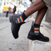 Wearing Blundstone 2105 Unisex Chelsea Boots in Black and Rainbow (2105)