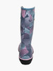 Rear View BOGS Rainboot Women's Soft Natural Rubber Gumboots in Abstract Shapes (973144-490)