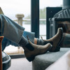 Wearing Blundstone 1677 Women's Casual Heeled Leather Boots in Rustic Brown (1677)