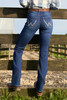 Rear View Wrangler Women's Varity Boot Cut Willow Jeans 34 Leg in Dark Indigo (XCP2251352-DARKINDIGO)