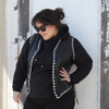 Wearing Johnny Reb Springbrook Women's Leather Vest Black and White (JRV10040)