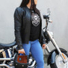 Bike Johnny Reb Hawkesbury Women's Leather Jacket with Removable Hood (JRJ10024)