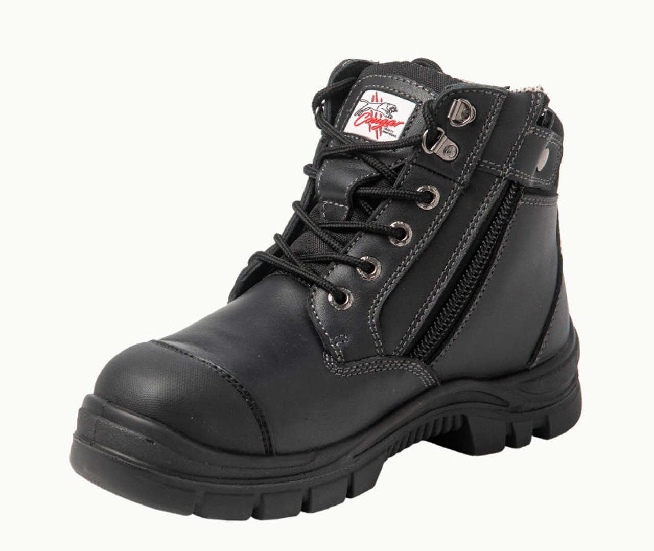 composite toe black work boots