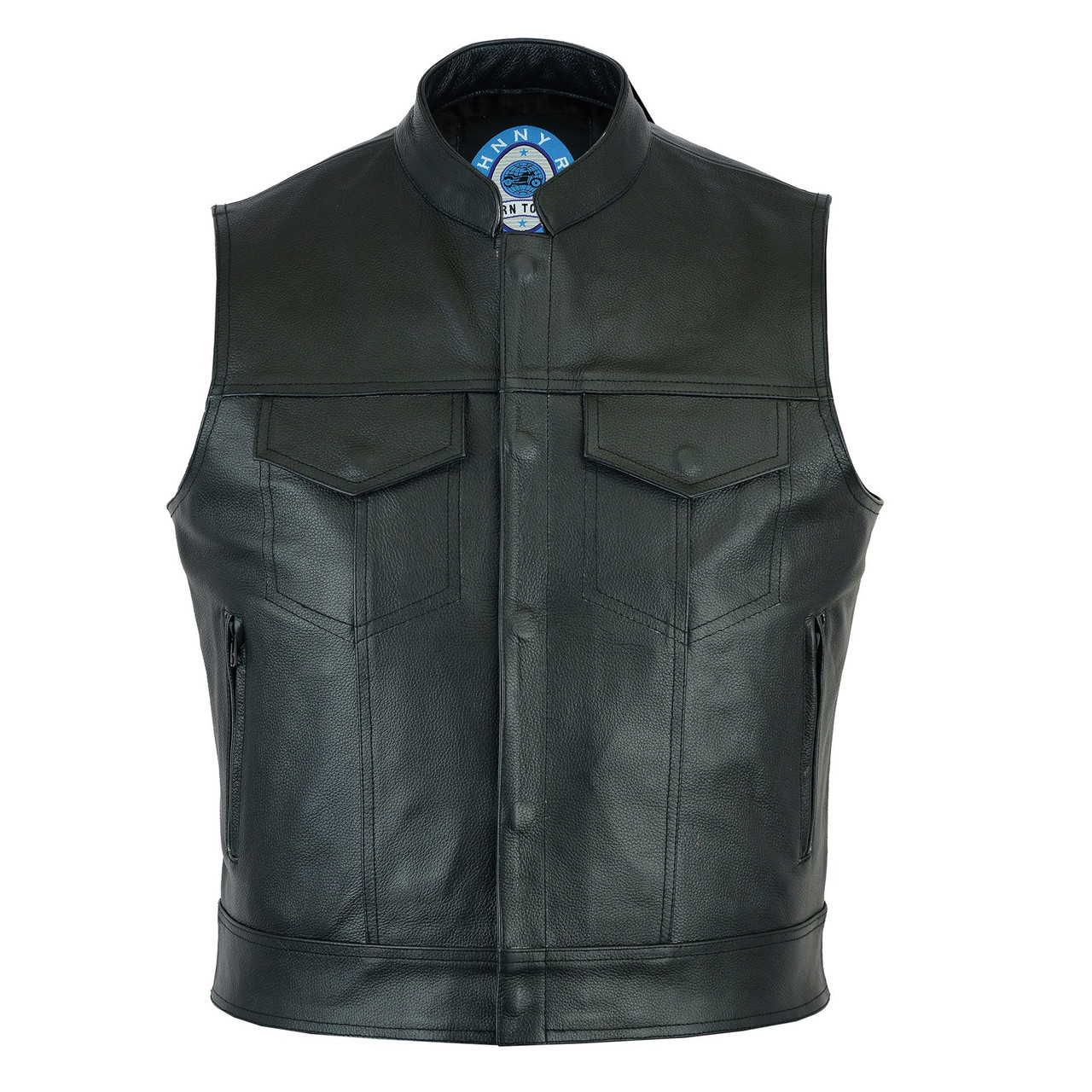black leather vest