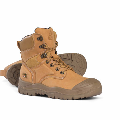 Mongrel Boots 550050 Steel Cap Lace Up Boot in Full Grain Wheat Leather With Scuff Cap (Mongrel 550050)