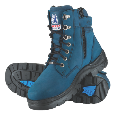 Steel Blue Southern Cross Zip Blue - Lace Up Zip Sided Steel Cap Ankle Boot (312361)