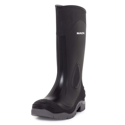 Mack Pump Gumboots with steel toe cap, black and grey