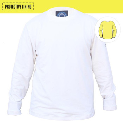 Johnny Reb Hume Long Sleeve Protective Tee with KEVLAR¬Æ Lining in White Cotton (JRK10013)