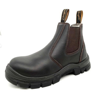 Cougar Dubbo Pull On Safety Work Boots With Composite Toe Cap in Claret (Dubbo)