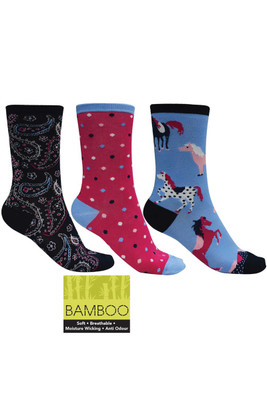 Thomas Cook Bamboo Socks 3 Pack in Pink and Multi (TCP1999SOC-PINKMULTI)