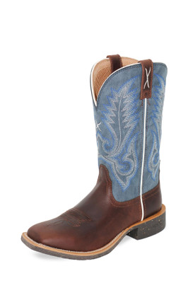 Twisted X Women's 11 Inch Tech X2 Boots in Dark Coffee and Blue Leather (TCWXTR014)