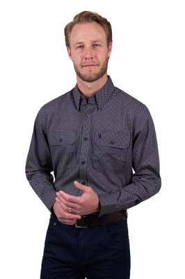 Thomas Cook Arlo Shirt T5W1115027 Men's Long Sleeve Cotton Geometric Prints
