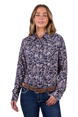 Image 1 of Pure Western WOMEN’S HANNAH PRINT WESTERN LONG SLEEVE SHIRT