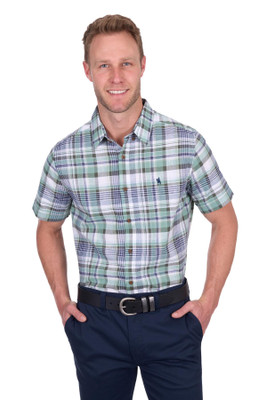 Image 1 of Thomas Cook MEN’S GERRY CHECK LINEN SHORT SLEEVE SHIRT