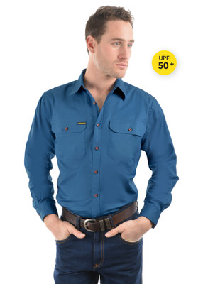 Image 1 of Hard Slog MEN'S FULL PLACKET LIGHT COTTON SHIRT