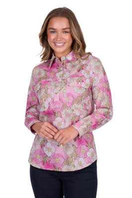 Image 1 of Hard Slog WOMEN'S ETTA HALF PLACKET LONG SLEEVE SHIRT