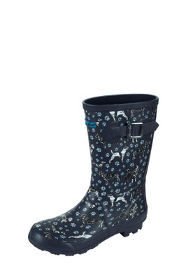 Thomas Cook Launceston Designer Wellingtons - Gumboots in Navy Dog Print (T5W28473-NAVY)