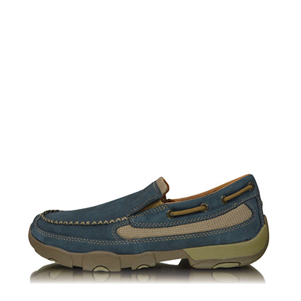 Twisted X Mens Casual Slip On Boat Driving Mocs in Blue Leather (TCMDMS008)