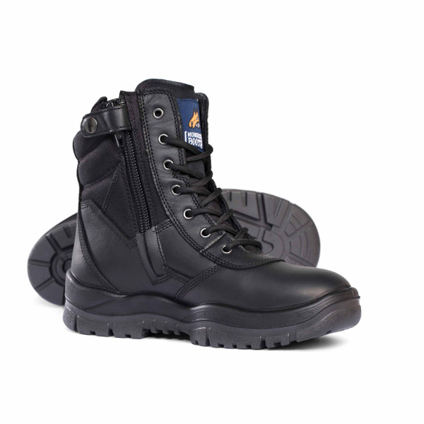 Mongrel Boots 251 High Black Zip Side Steel Toe Work Boots (251020)