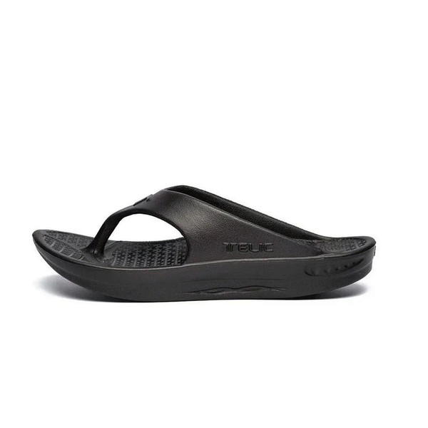 Telic Thongs Light Weight Shock Absorbing with Natural Arch Support in Midnight Black