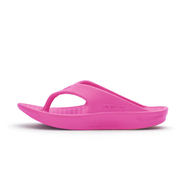 Telic Thongs Light Weight Shock Absorbing with Natural Arch Support in Pink Flamingo (Telic Pink Flamingo)
