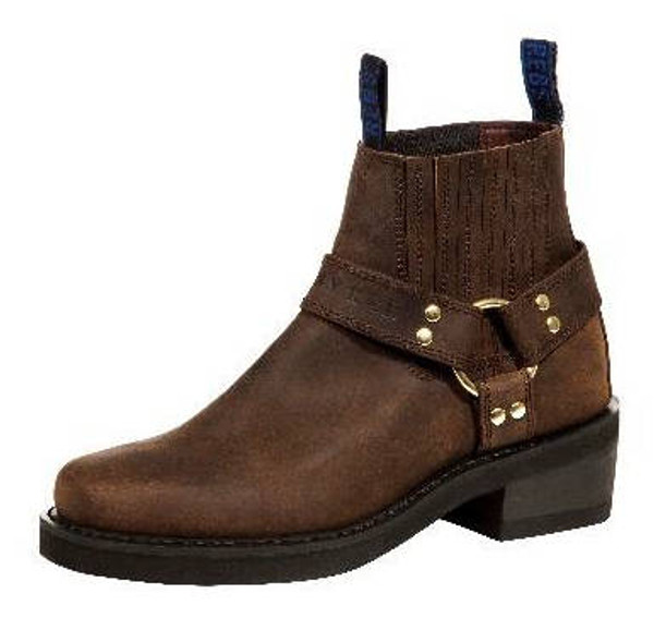 Johnny Reb Classic Short Motorcycle Boot Brown