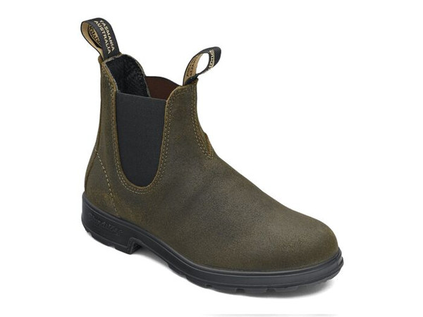 Blundstone 1615 Pull On Boots in Waxed Dark Olive Suede (1615)