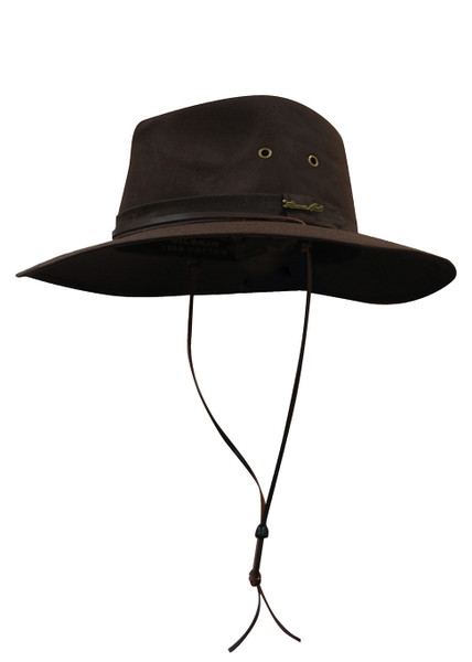 Thomas Cook Wide Brim Oilskin Hat Made From Cotton Waxed Oilskin in Dark Brown (TCP1921408 Dark Brown)