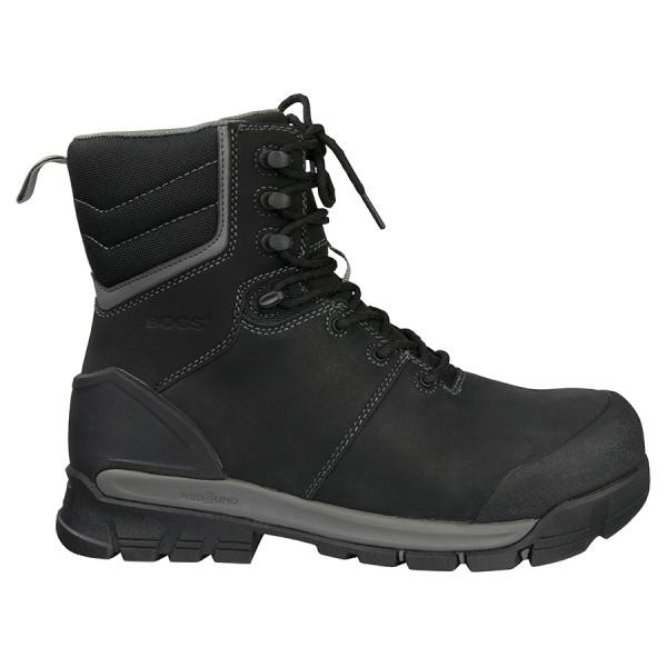 BOGS Pillar 8 Men's Waterproof Composite Safety Toe Zip Sided Work Boots in Black (978763 – 001)