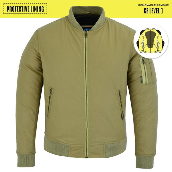 Johnny Reb Bomber Jacket with Kevlar¬Æ Lining In Sand Cotton Twill (JRJ10035)