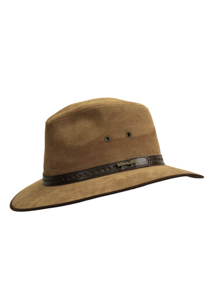 Thomas Cook Normanton Suede Hat with Mesh and Eyelet Ventilation in Camel (TCP1930HAT Camel)