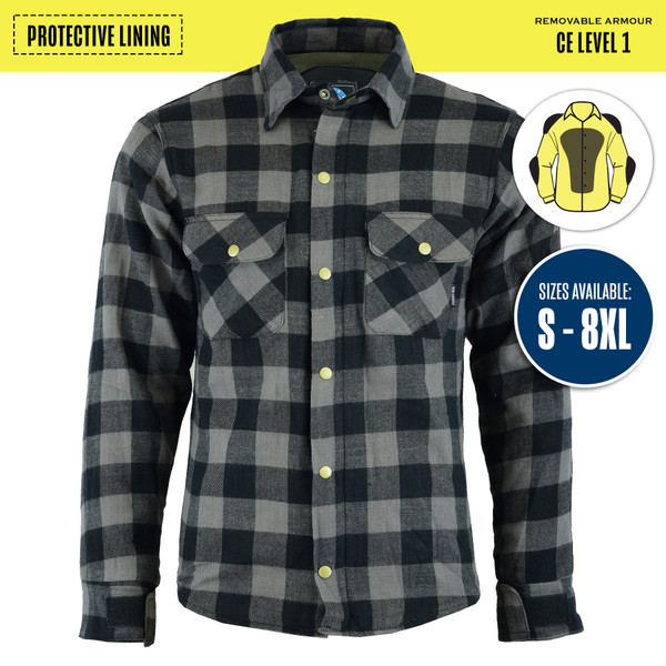 Johnny Reb Nullabor Kevlar¬Æ Lined Protective Shirt In Black Charcoal Check (JRS10023)