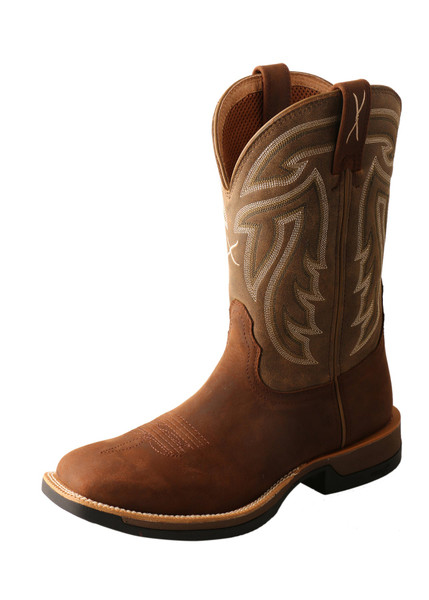 Twisted X Mens Tech X Western Boots in Hickory Bomber Leather (TCMXW0002-HICKORYBOMBER)