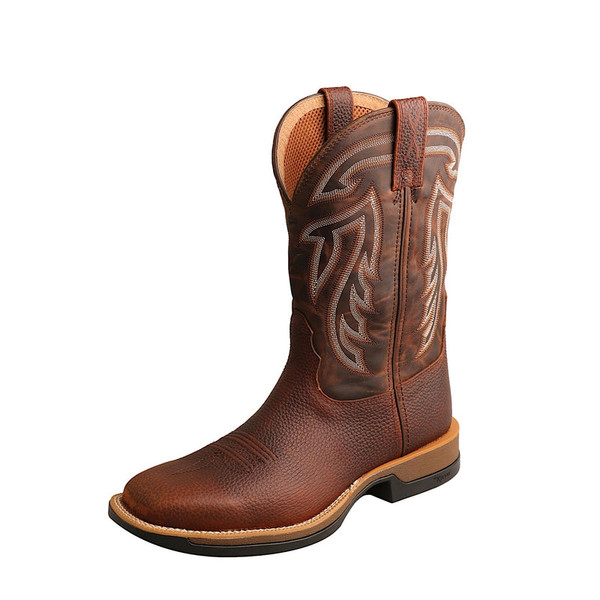 Twisted X Mens Tech X Western Boots in Mahogany and Mocha Leather (TCMXW0005-MAHOGANYMOCHA)