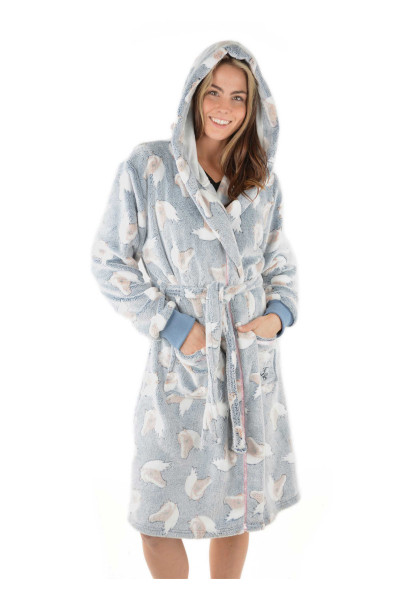 Thomas Cook Live To Ride Dressing Gown in Grey and Blue (TCP2917DGN-GREYBLUE)