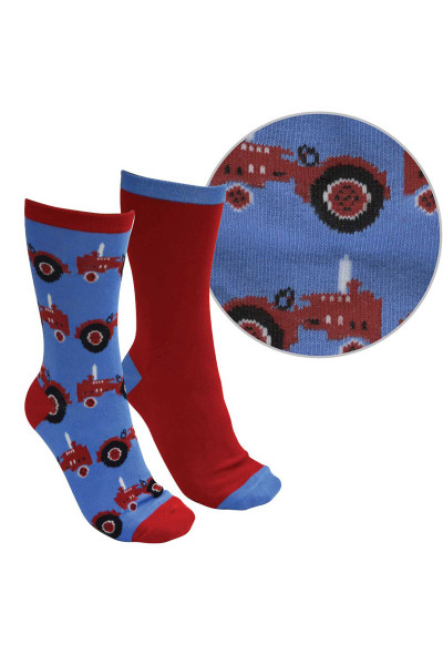 Thomas Cook Farmyard Socks 2 Pack in Blue and Red (TCP2911SOC-BLUERED)