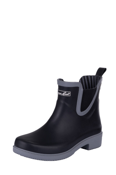 Thomas Cook Wynyard Jersey Designer Rubber Boots in Black and Charcoal (T4W28451-BLACKCHARCOAL)